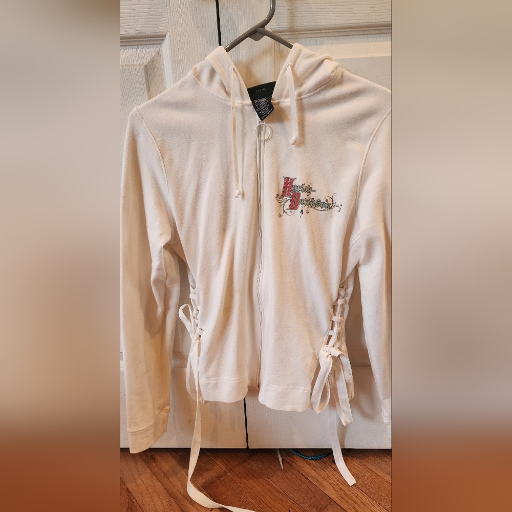 White Harley Davidson Large Hoodie